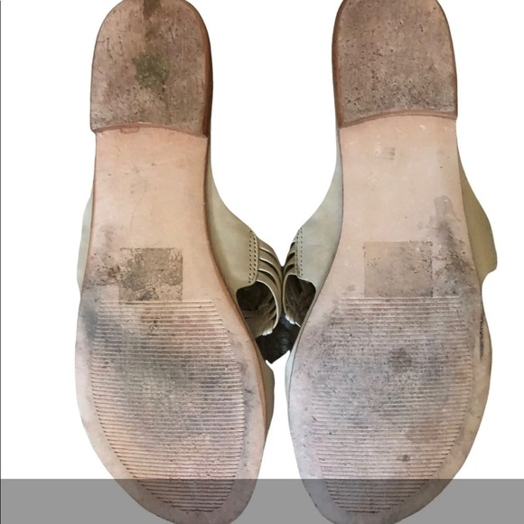 J. Jill cream leather sandals /slides strappy coastal old money classic chic - Picture 6 of 10